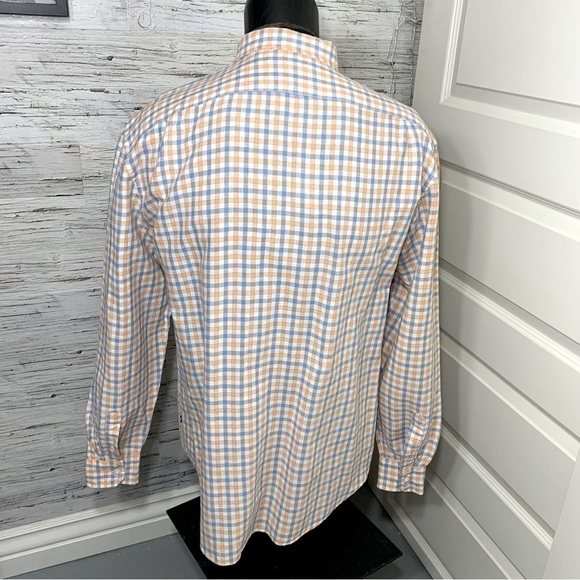 Nautica Blue Orange Plaid Linen Blend Casual Button Down Shirt Long Sleeves XXL - Picture 6 of 12